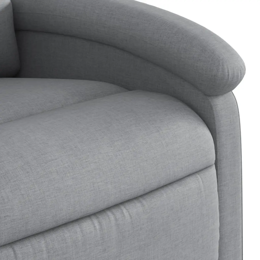Massage Recliner Chair Fabric Light Grey Manual Reclining 135 Degrees Vibration 6 Points