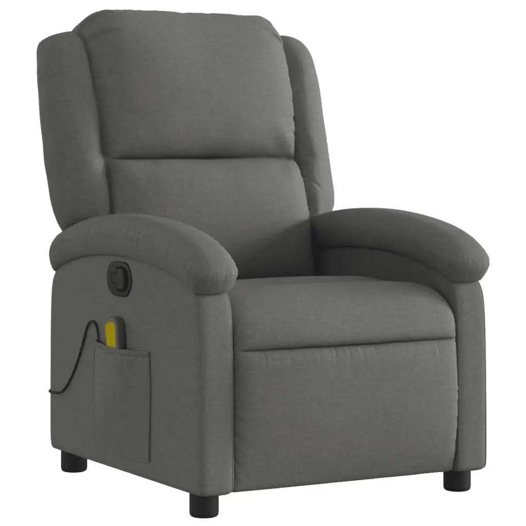 Grey Fabric Massage Recliner Chair with 6 Vibration Points