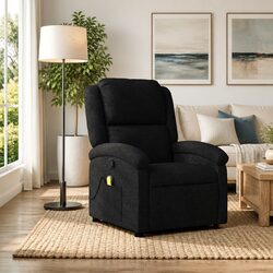Sturdy Black Fabric Massage Recliner Chair with 6 Vibration Points