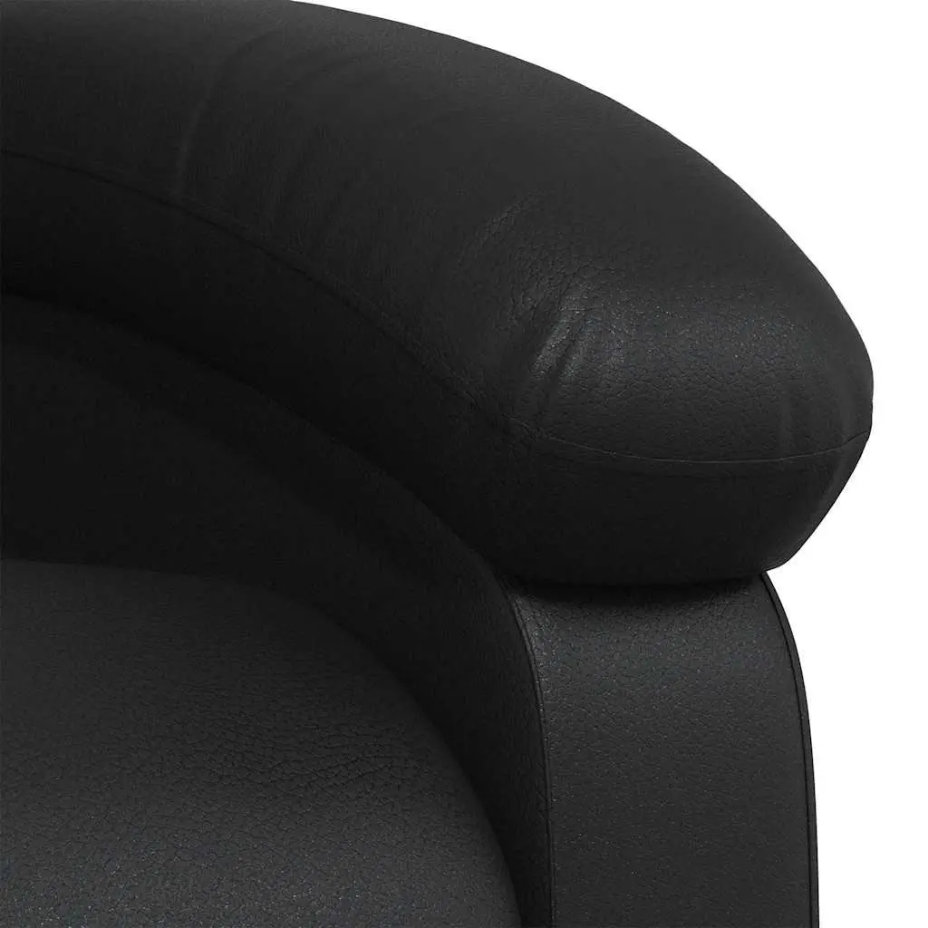 Recliner Chair Faux Leather Black Manual Reclining Armchair