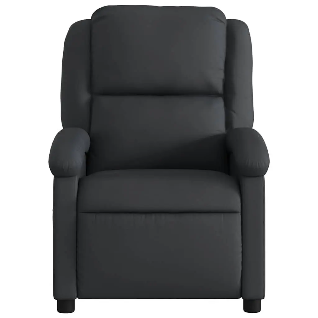 Black Manual Recliner Armchair with Padded Comfort