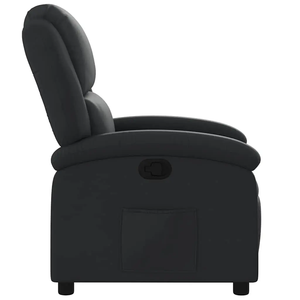 Black Manual Recliner Armchair with Padded Comfort