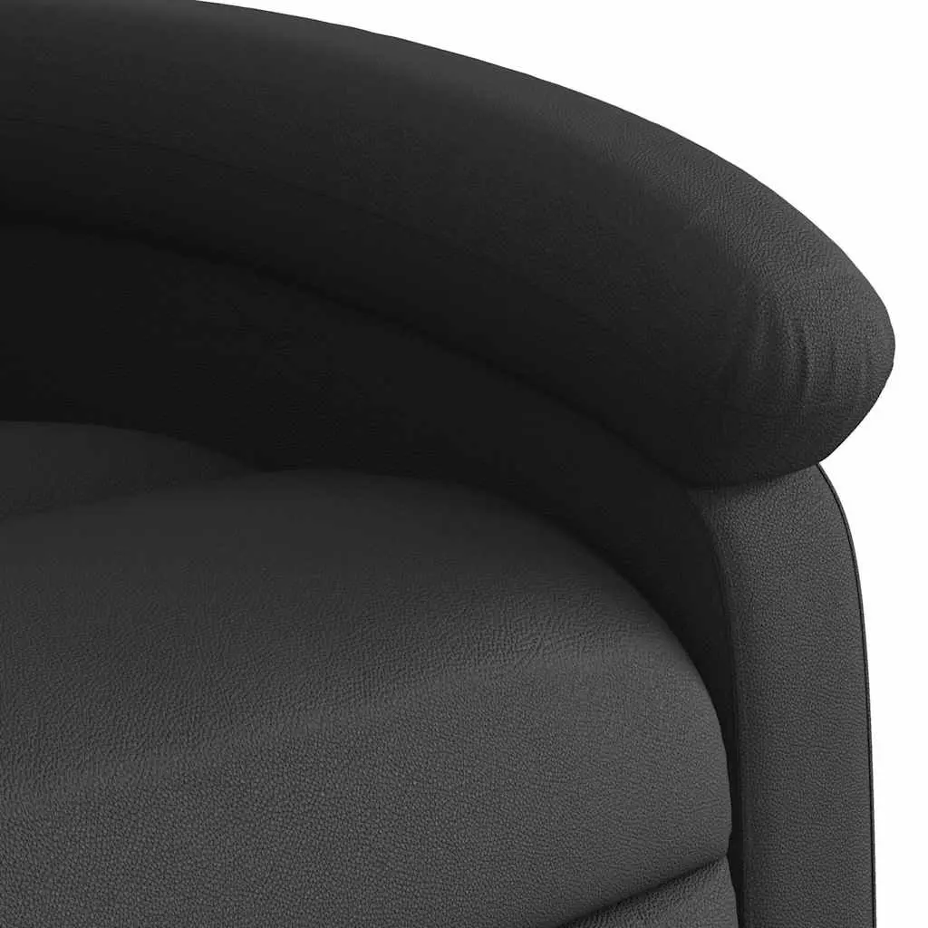 Black Manual Recliner Armchair with Padded Comfort