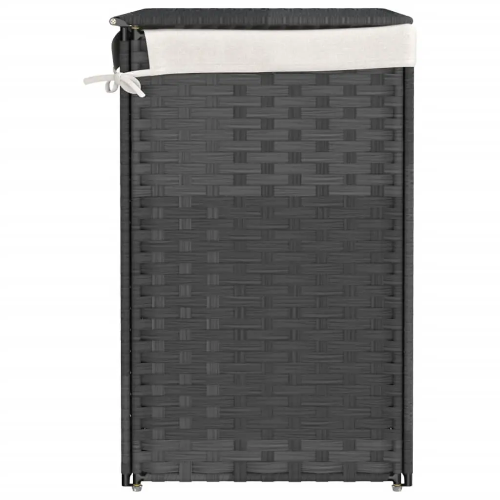 Grey Poly Rattan Laundry Basket with Lid