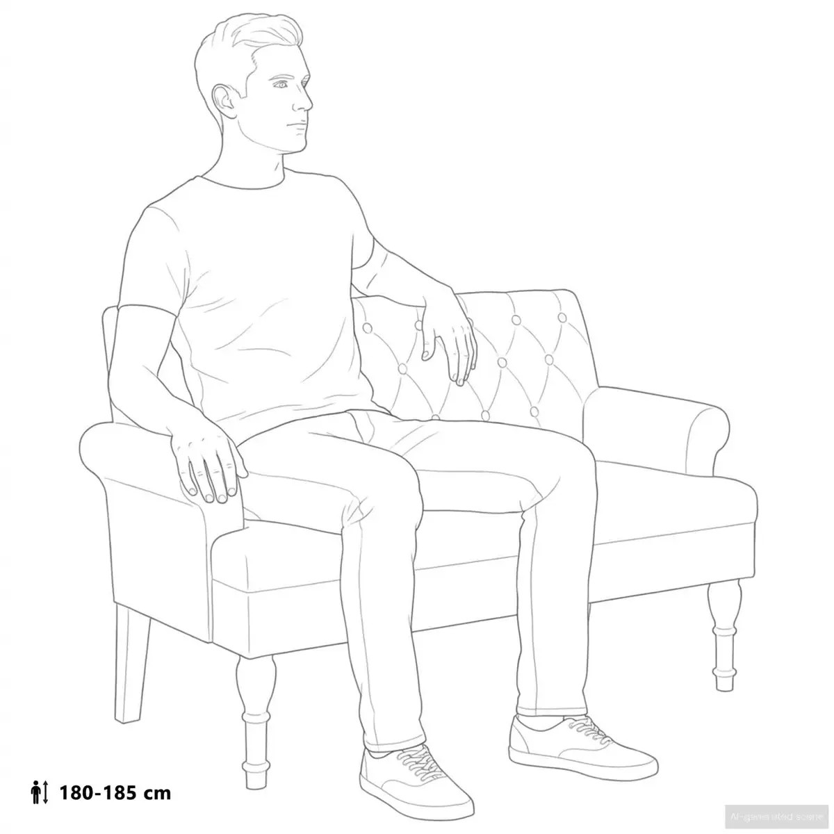 Grey Fabric Bench with Backrest and Armrests