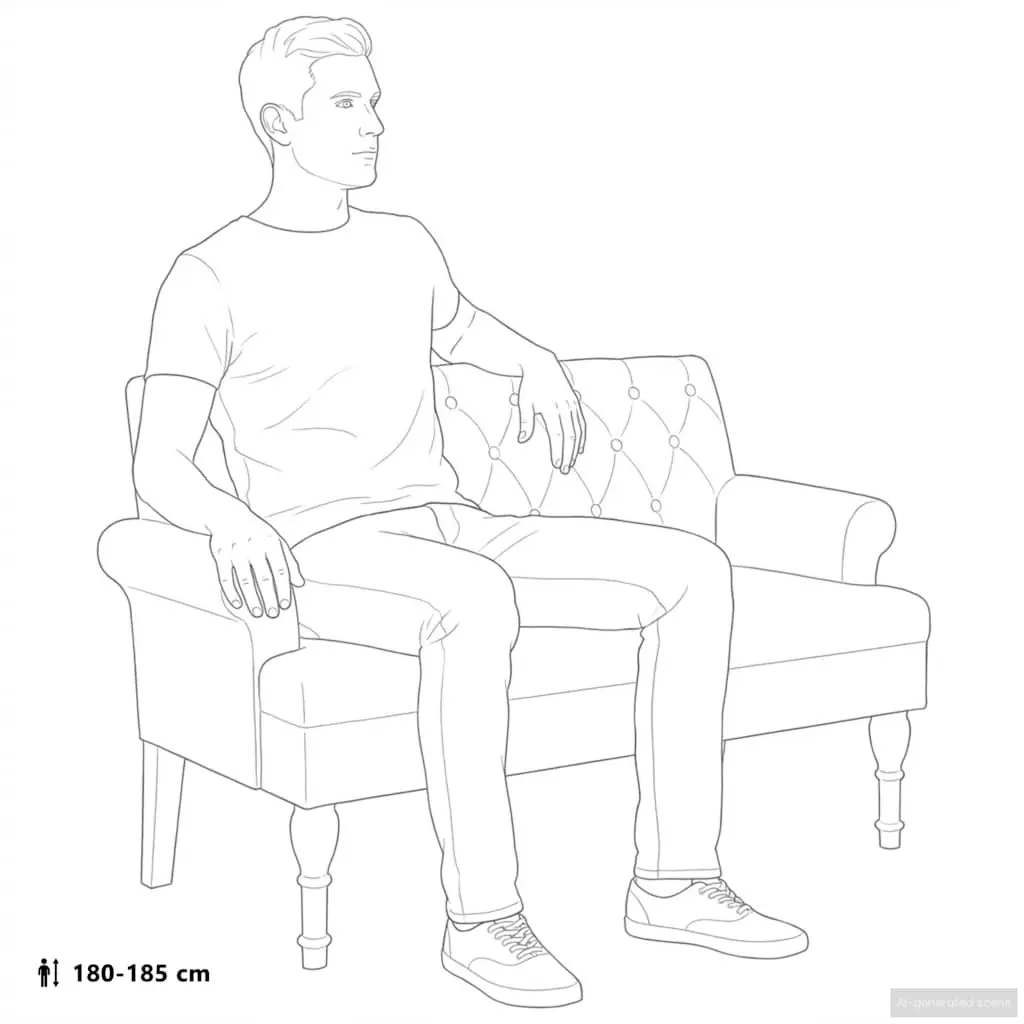 Black Fabric Bench with Backrest and Armrests