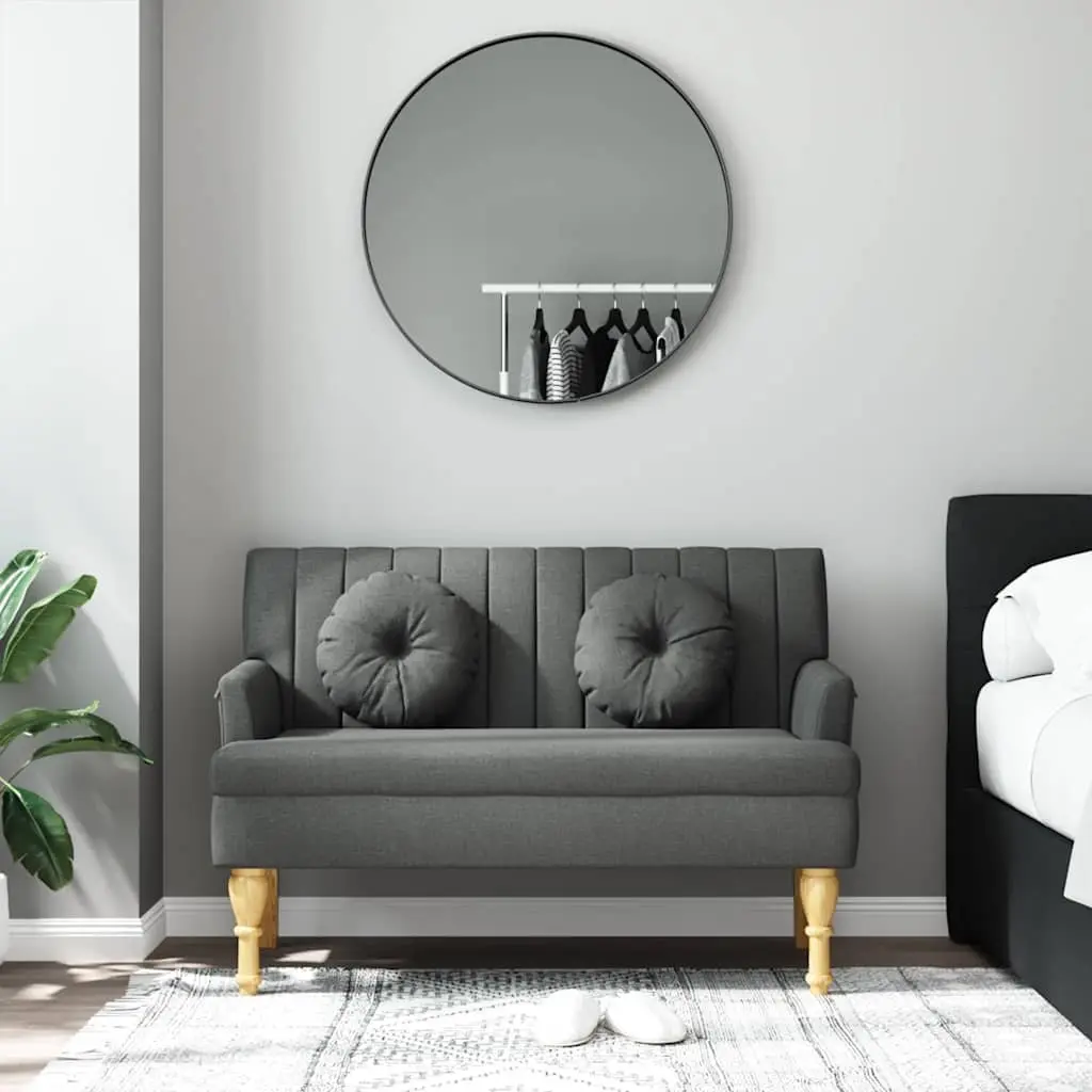 Grey Fabric Bench with Cushions for Comfort