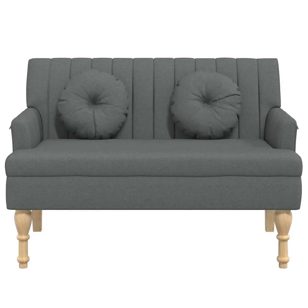 Grey Fabric Bench with Cushions for Comfort