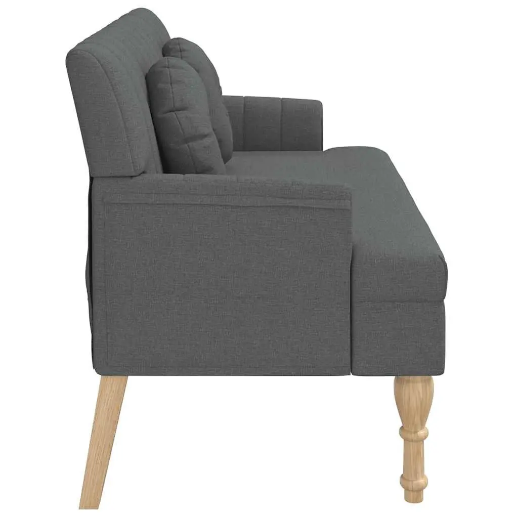Grey Fabric Bench with Cushions for Comfort