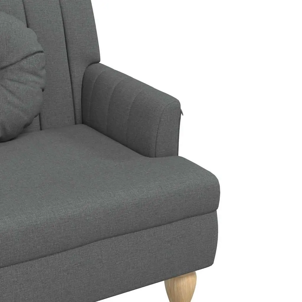 Grey Fabric Bench with Cushions for Comfort