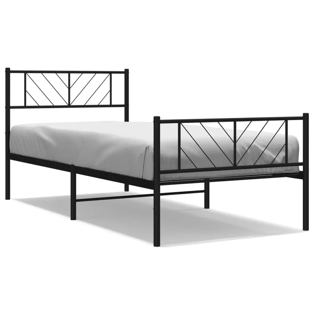 Metal Bed Frame Steel 107x203 cm Black