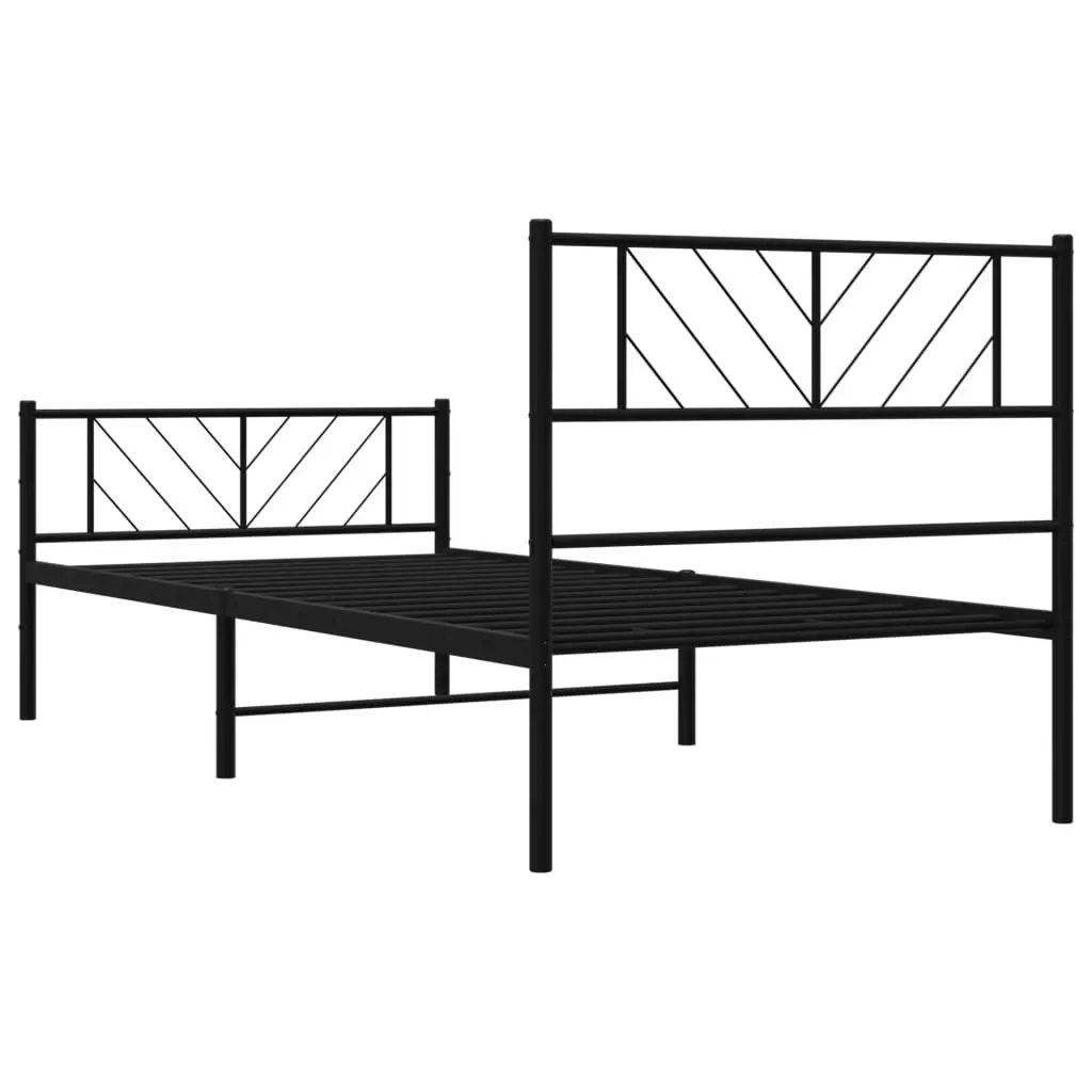Metal Bed Frame Steel 107x203 cm Black