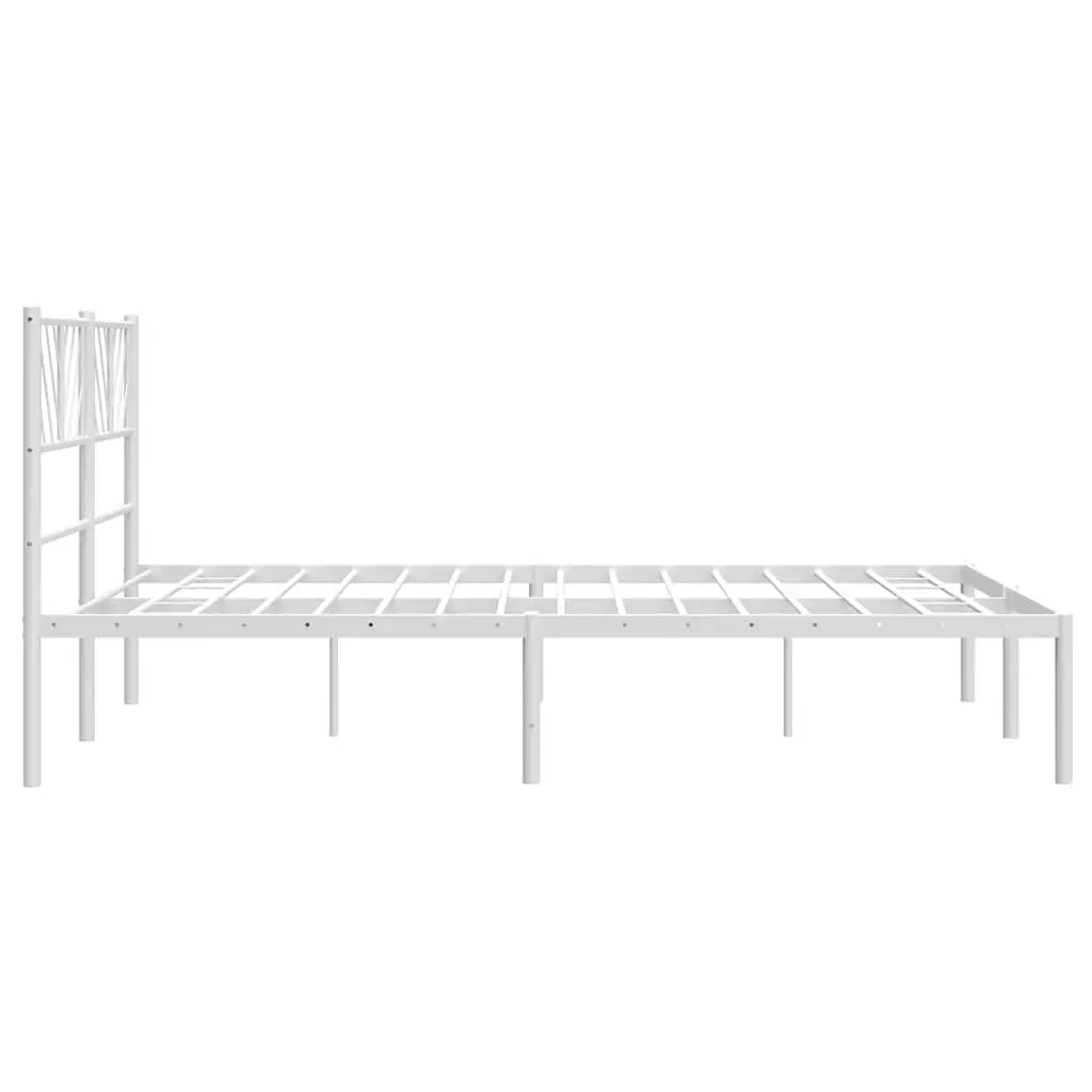 Metal Bed Frame Powder-coated Steel 150x200 cm White