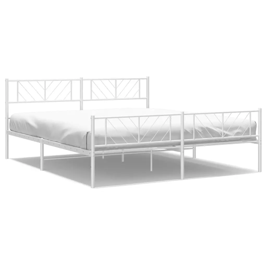 King Metal Bed Frame 183x203cm with Footboard