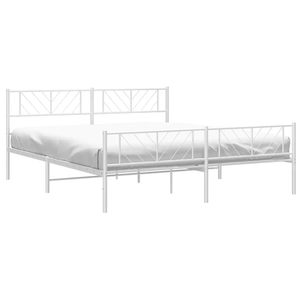 King Metal Bed Frame 183x203cm with Footboard