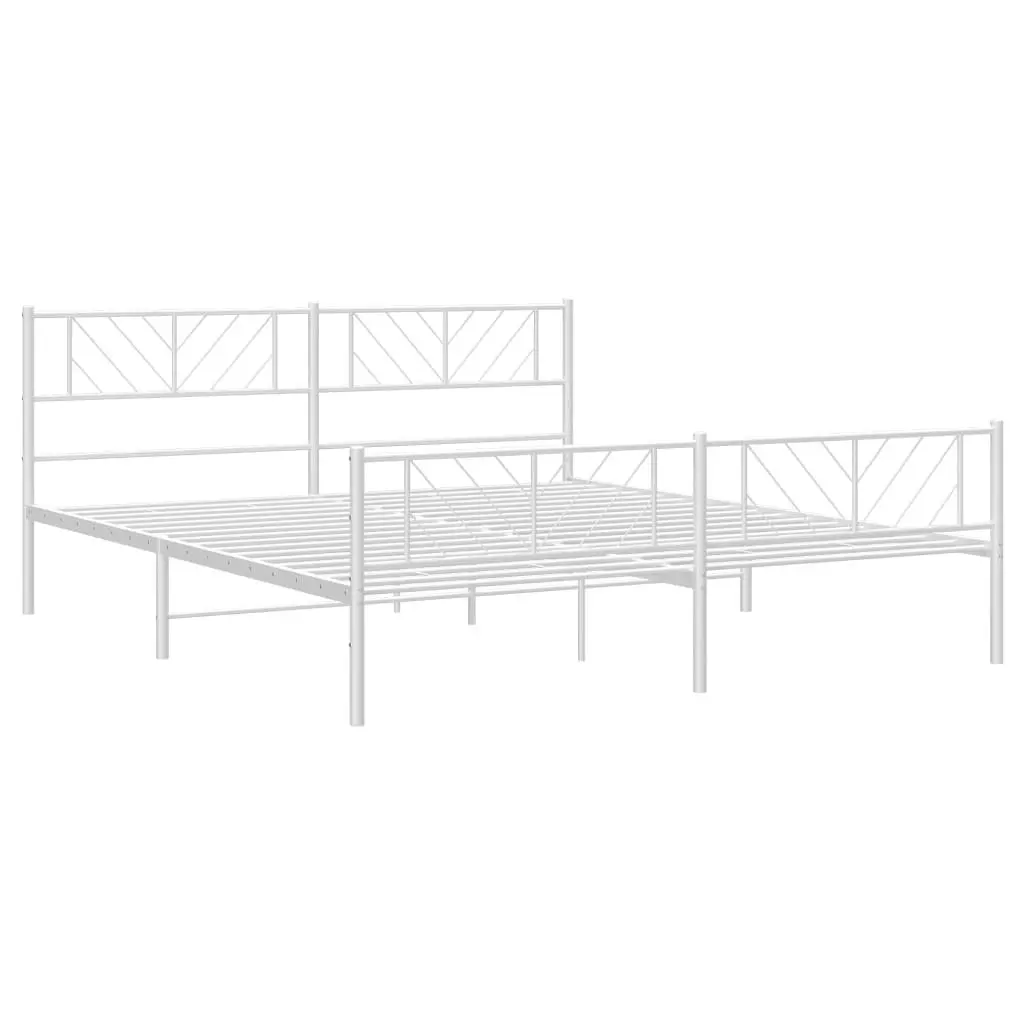 King Metal Bed Frame 183x203cm with Footboard