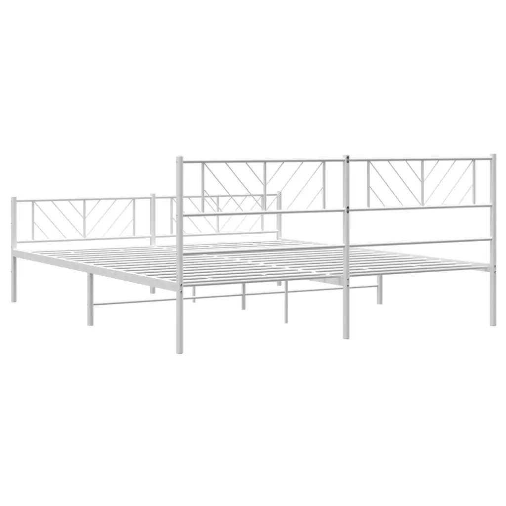 King Metal Bed Frame 183x203cm with Footboard