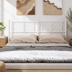 Durable White Metal Headboard 135cm for Your Bed