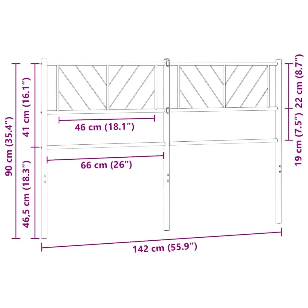 Metal Headboard White 135cm Bed Frame Head Board Bedroom Furniture Sturdy