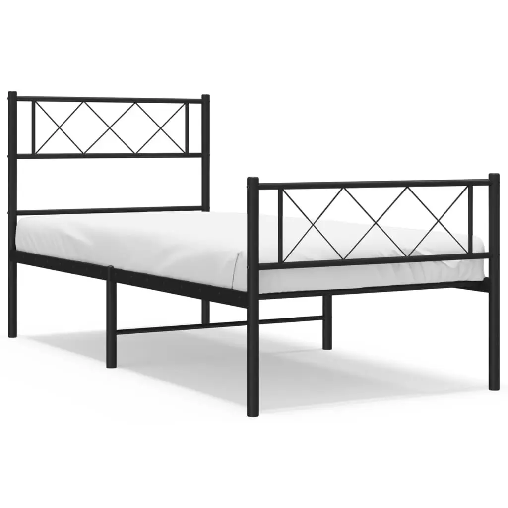 Black Metal King Single Bed Frame 107x203cm