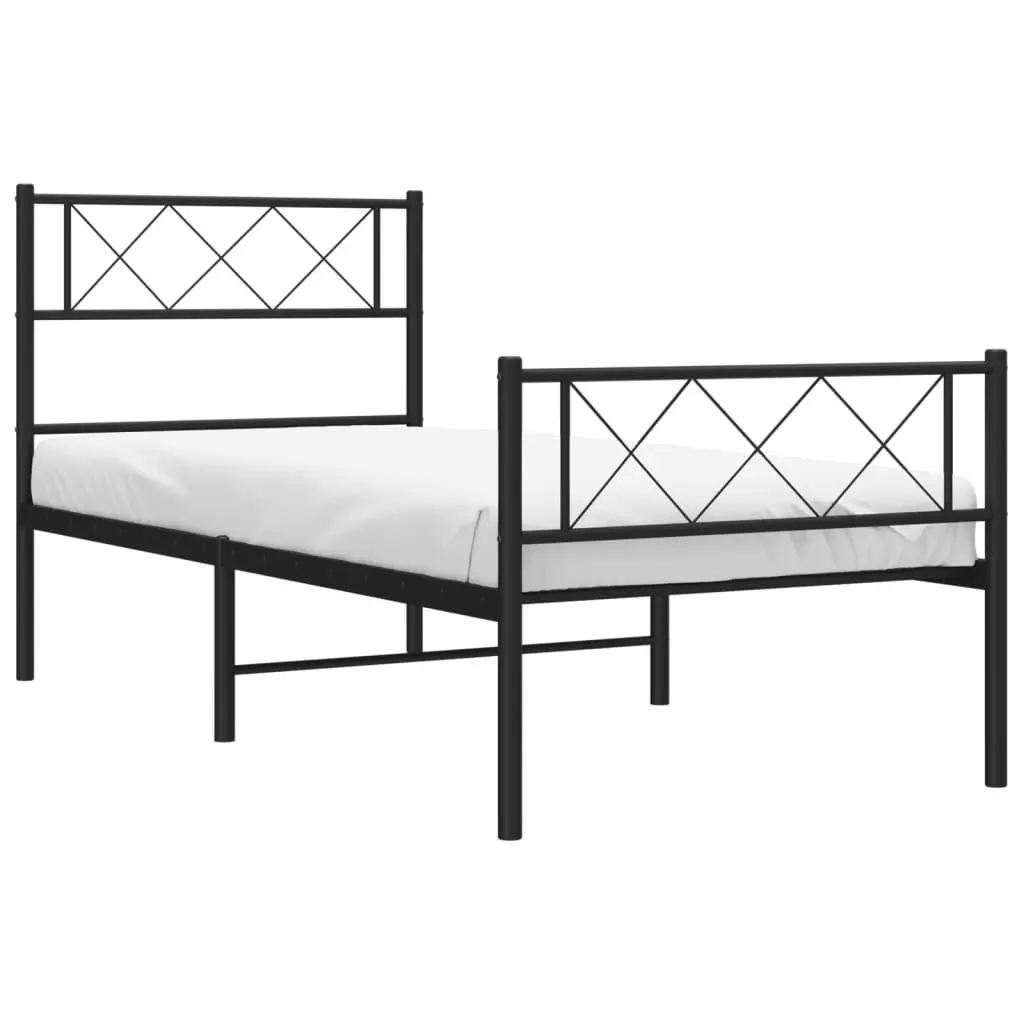 Black Metal King Single Bed Frame 107x203cm
