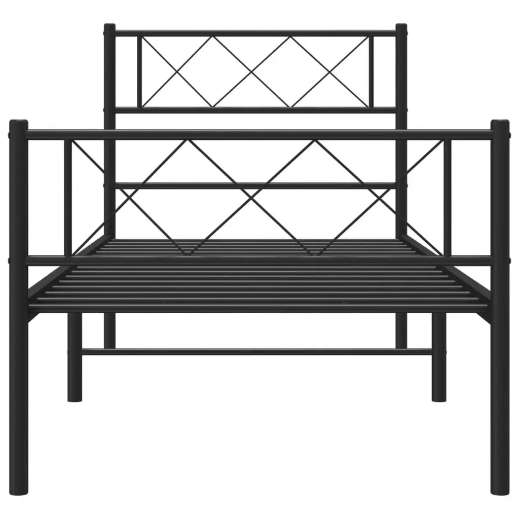 Black Metal King Single Bed Frame 107x203cm