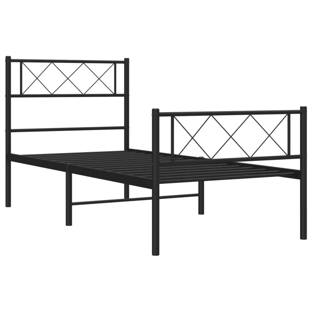 Black Metal King Single Bed Frame 107x203cm