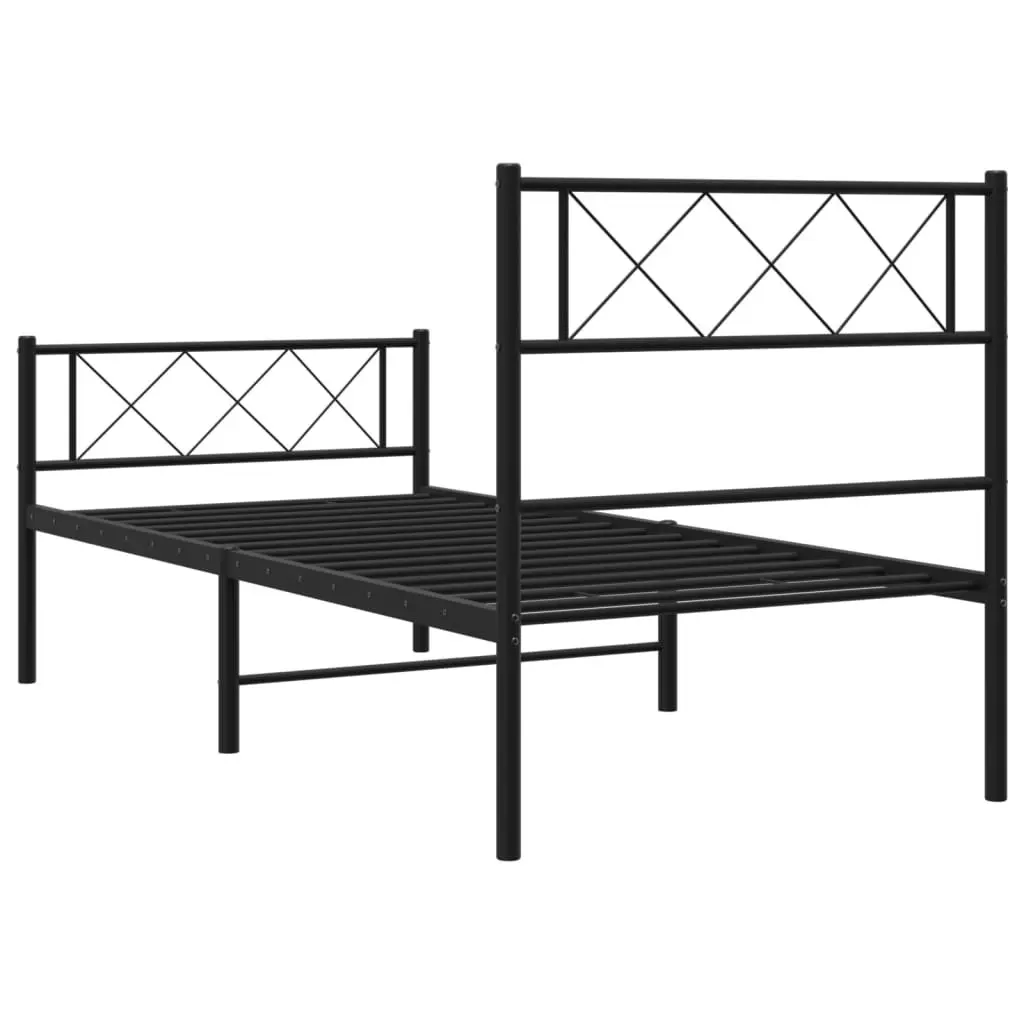 Black Metal King Single Bed Frame 107x203cm