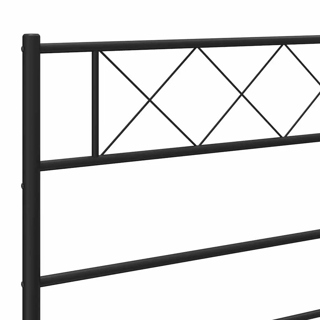 Metal Bed Frame Powder-coated Steel 135x190cm Black