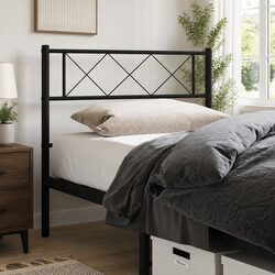 Stylish Black Metal Headboard for Bed Frame