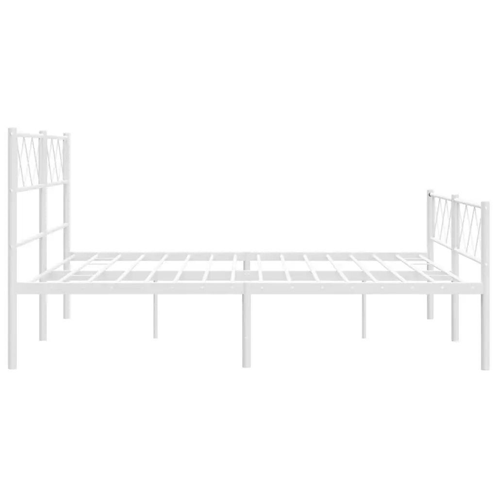 Metal Bed Frame in White 135x190cm