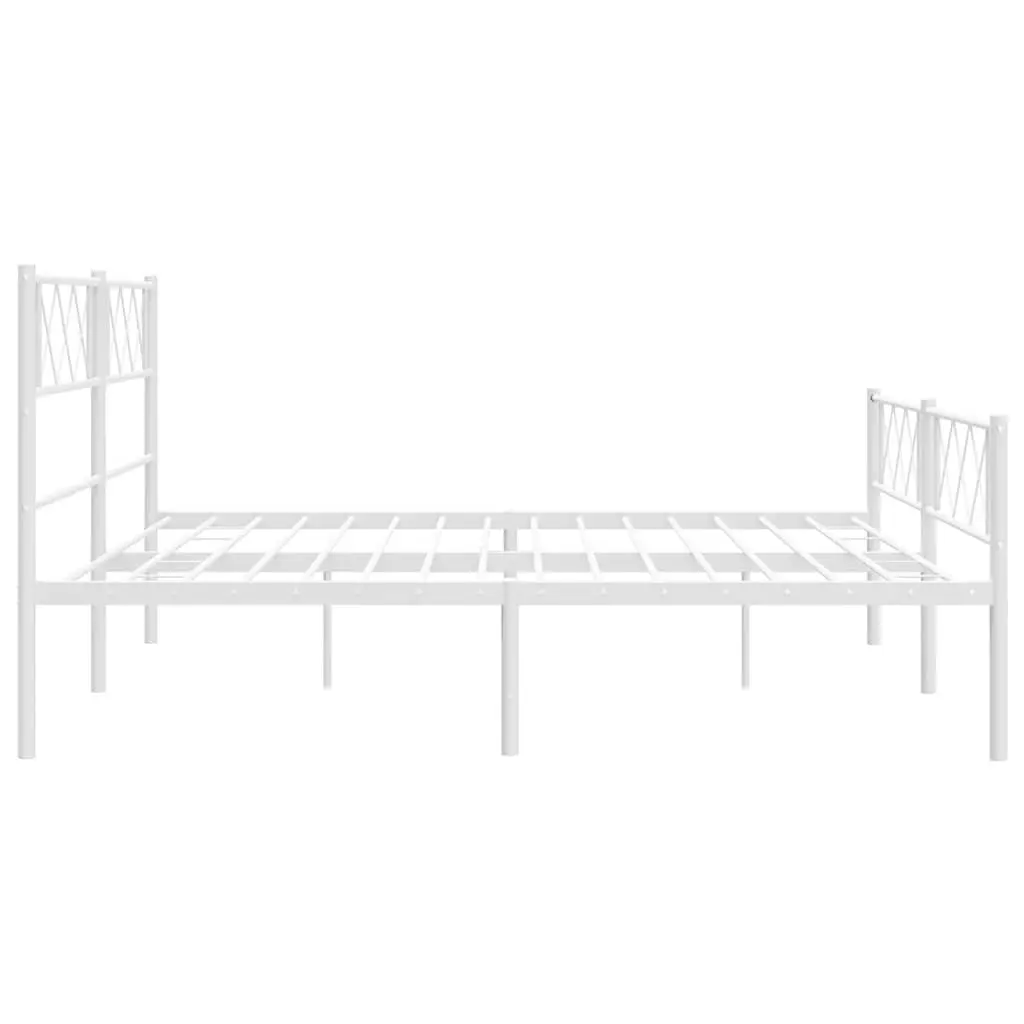 White King Metal Bed Frame 183x203cm with Headboard