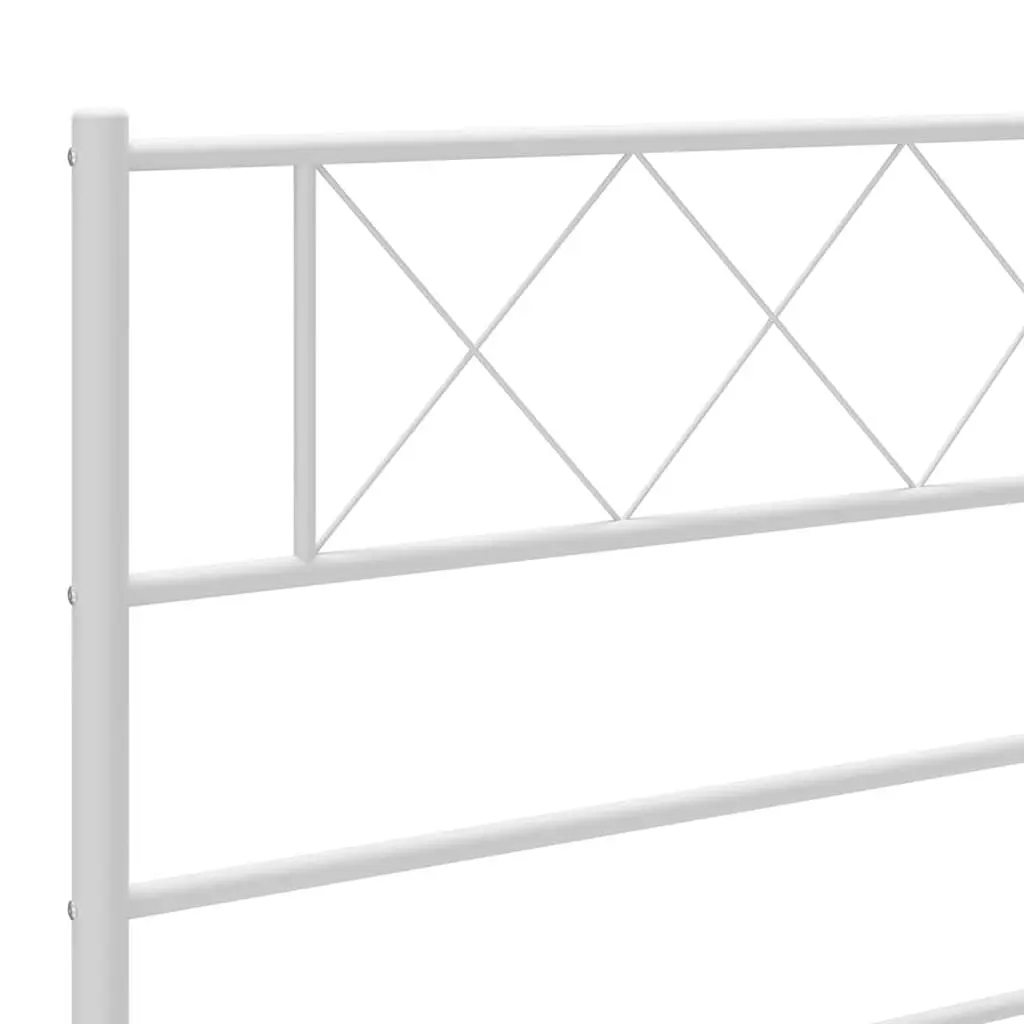 White King Metal Bed Frame 183x203cm with Headboard