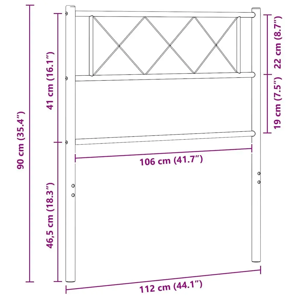 White Metal Headboard for Bedroom Bed Frame