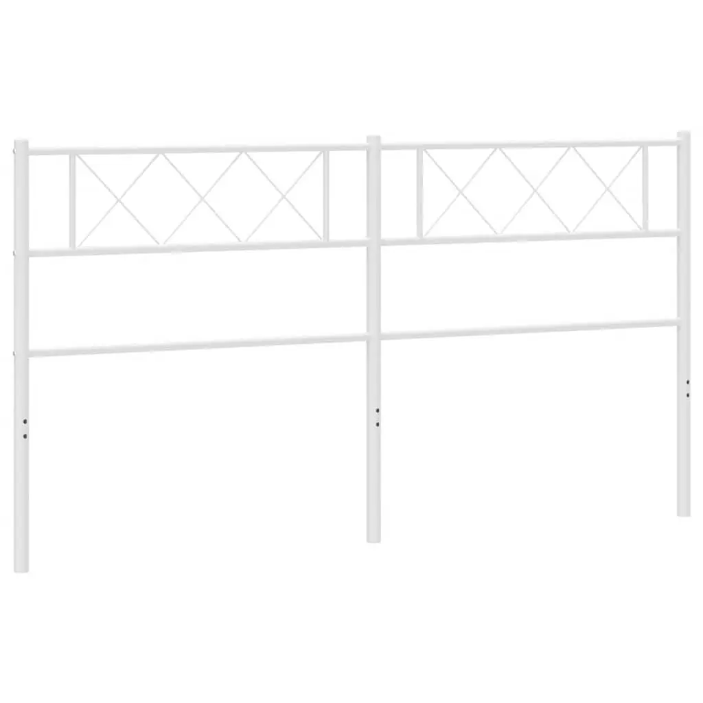 Metal Headboard 180cm White Bedroom Bed Header Powder-Coated Steel Frame Support