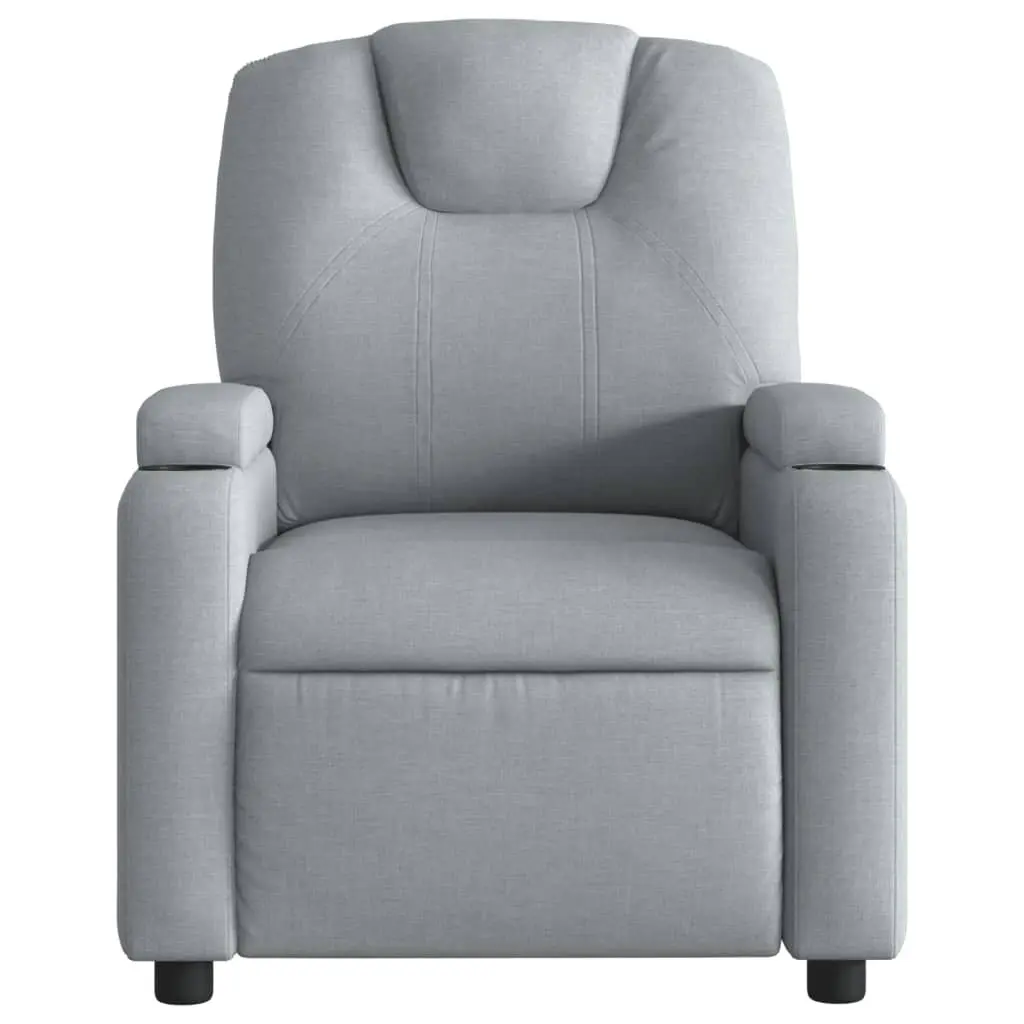 Recliner Chair Fabric Grey Manual Reclining Armchair