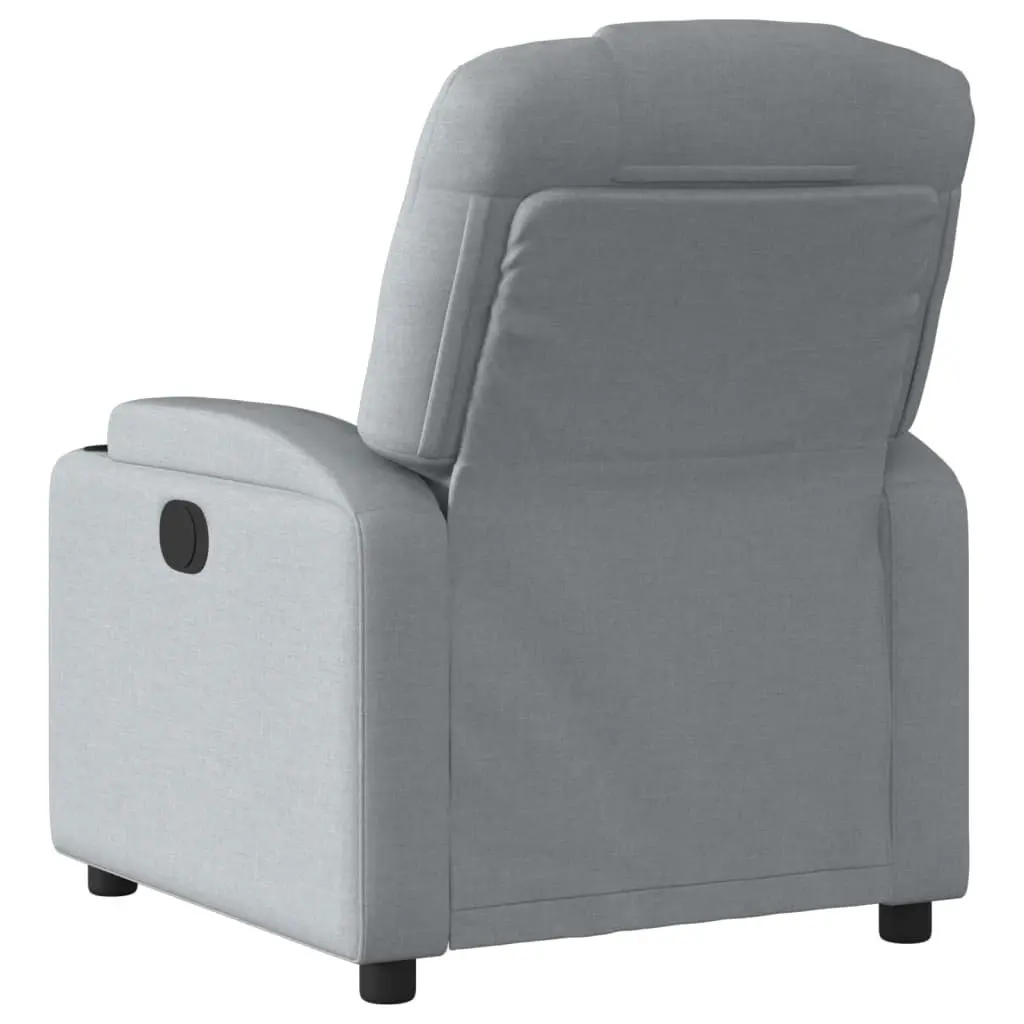 Recliner Chair Fabric Grey Manual Reclining Armchair