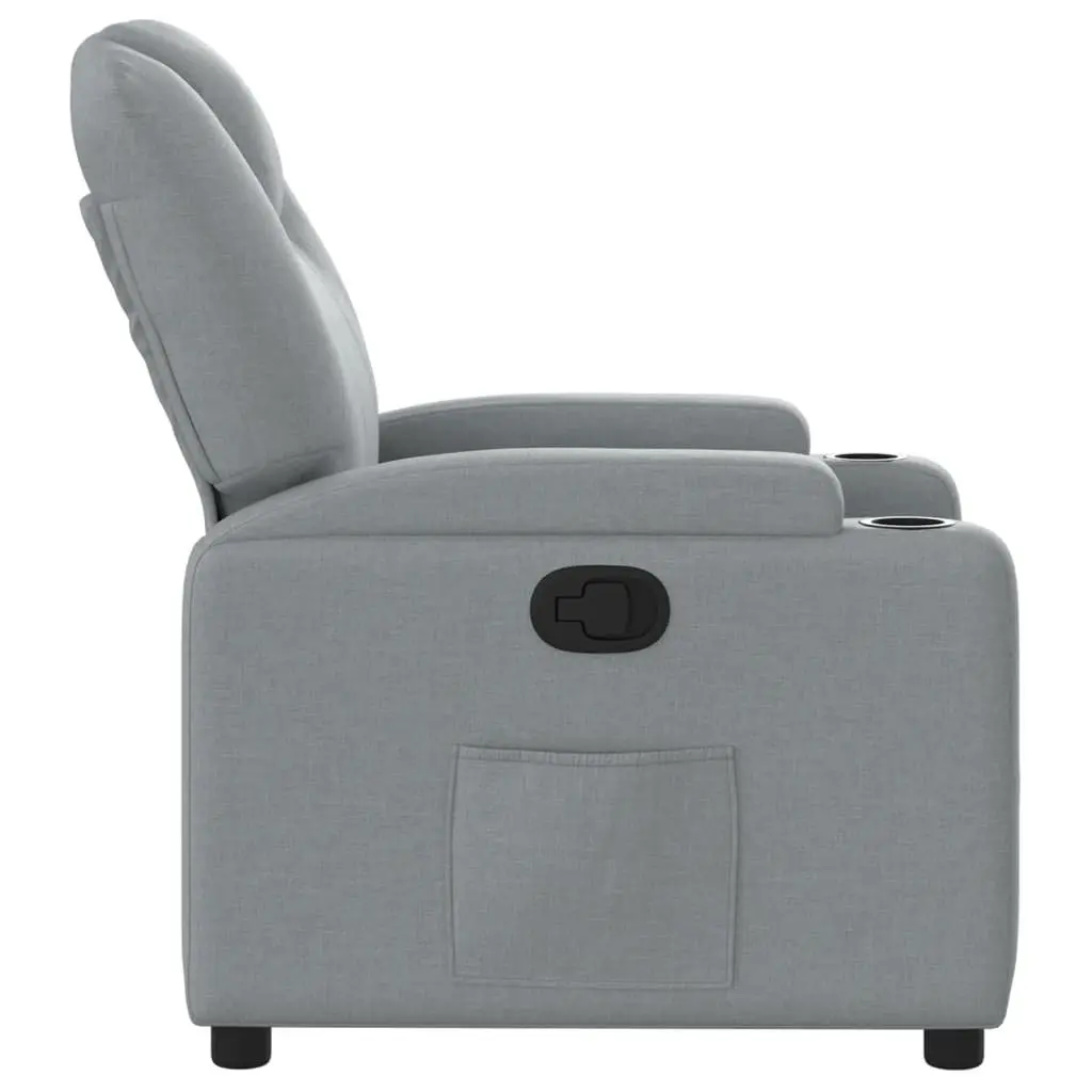 Recliner Chair Fabric Grey Manual Reclining Armchair