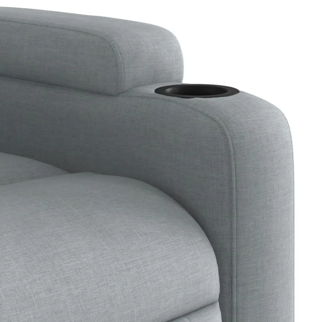 Recliner Chair Fabric Grey Manual Reclining Armchair