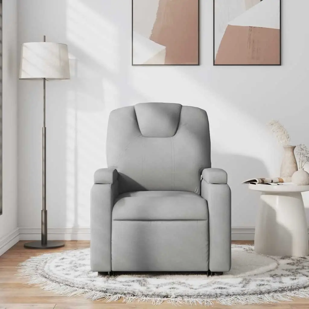 Massage Recliner Armchair Fabric Grey