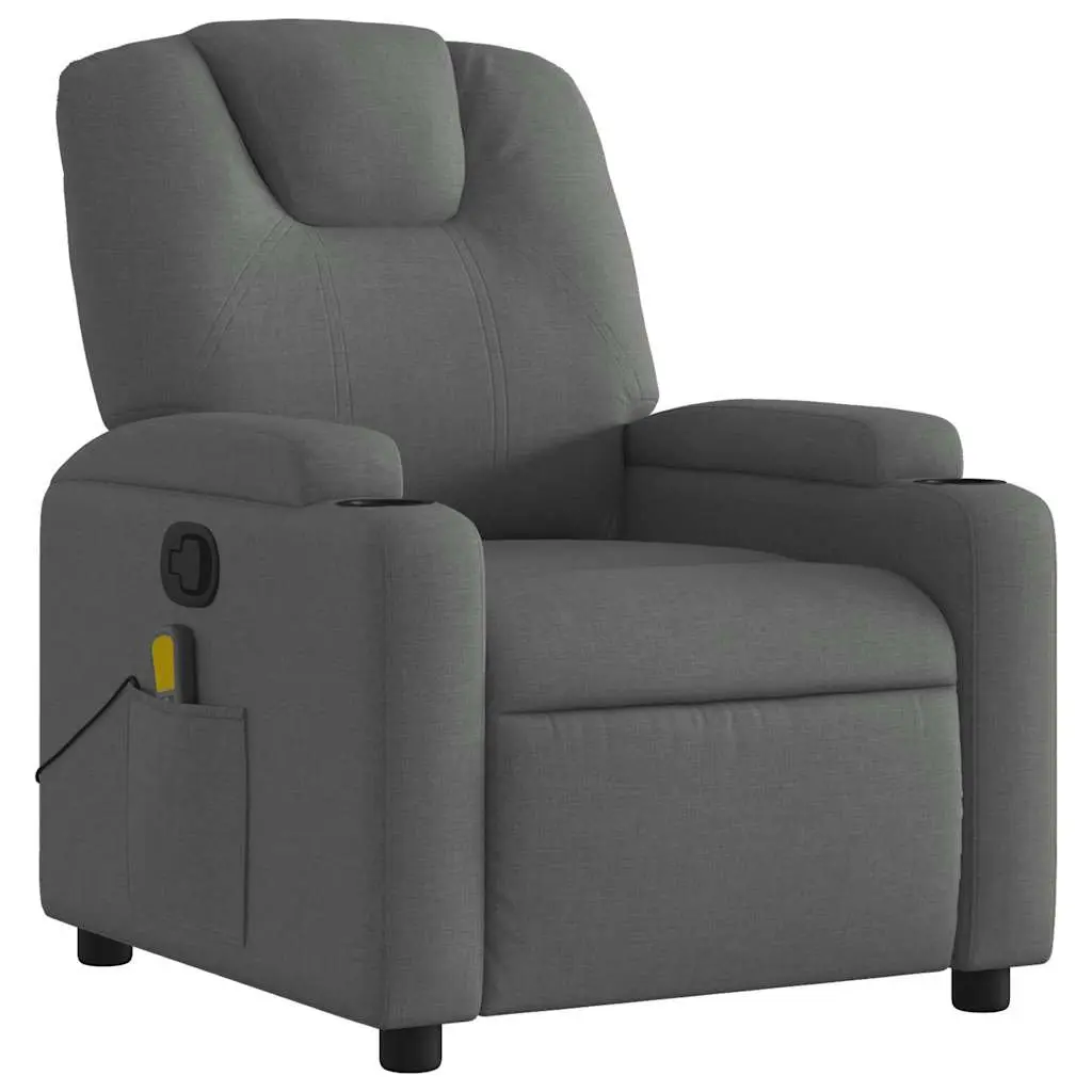 Grey Fabric Massage Recliner Chair with USB Power