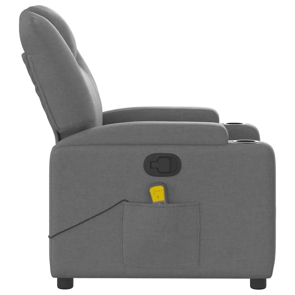 Grey Fabric Massage Recliner Chair with USB Power