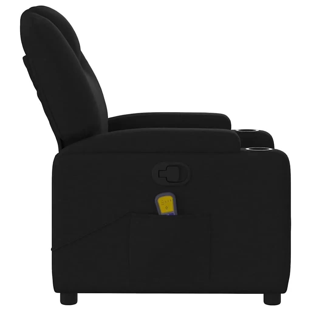 Black Fabric Massage Recliner Chair with 6-Point Vibration
