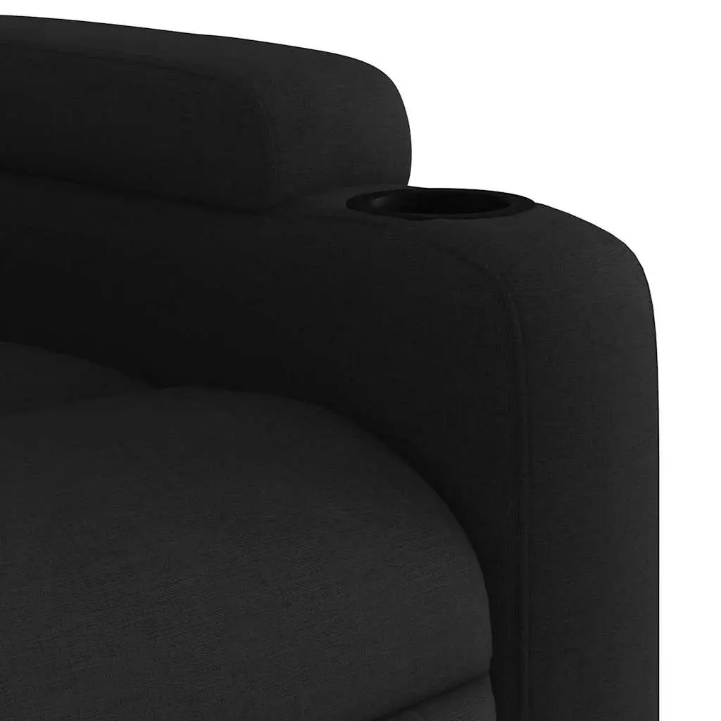 Black Fabric Massage Recliner Chair with 6-Point Vibration