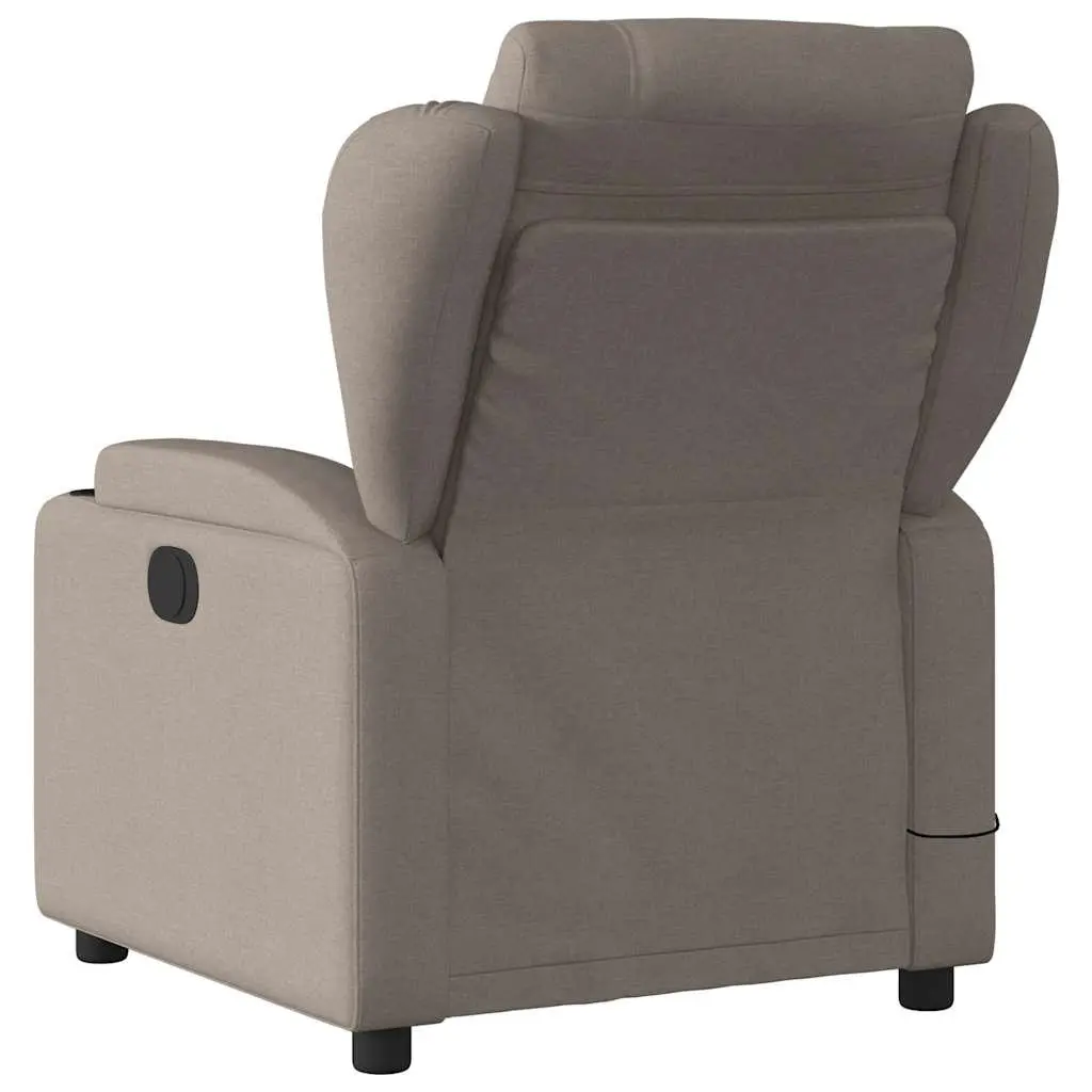 Massage Recliner Chair Fabric Taupe Manual Recline 135 Degrees Vibration Relaxation Furniture