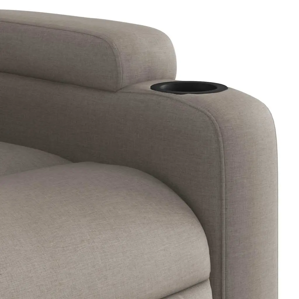 Massage Recliner Chair Fabric Taupe Manual Recline 135 Degrees Vibration Relaxation Furniture