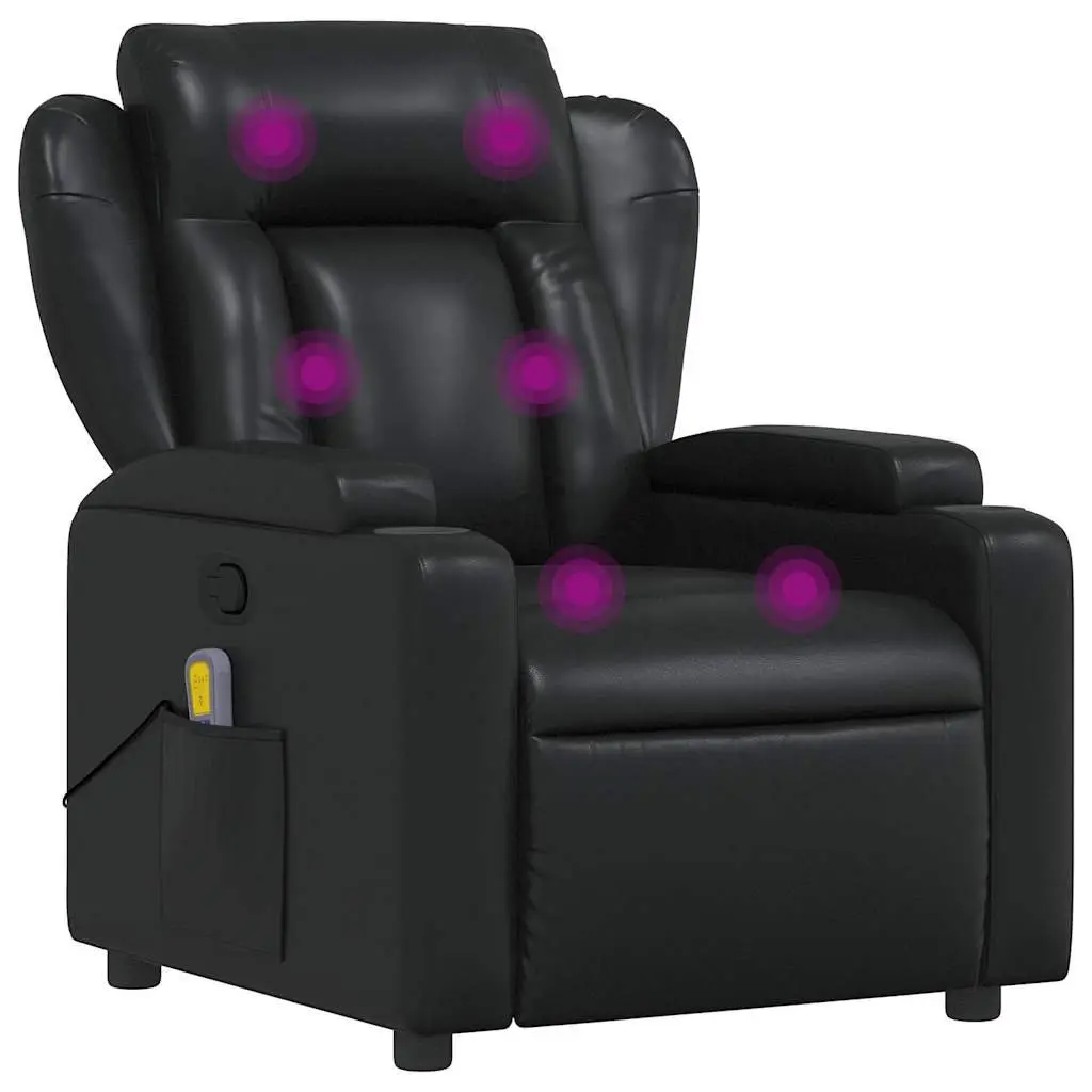Black Faux Leather Massage Recliner Chair with Vibration