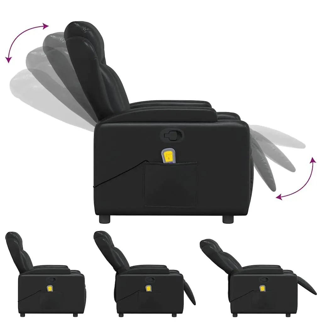 Black Faux Leather Massage Recliner Chair with Vibration