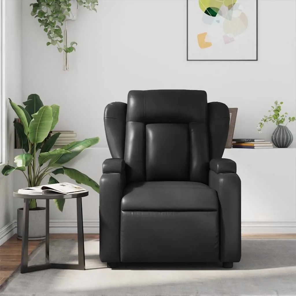 Black Faux Leather Massage Recliner Chair with Vibration