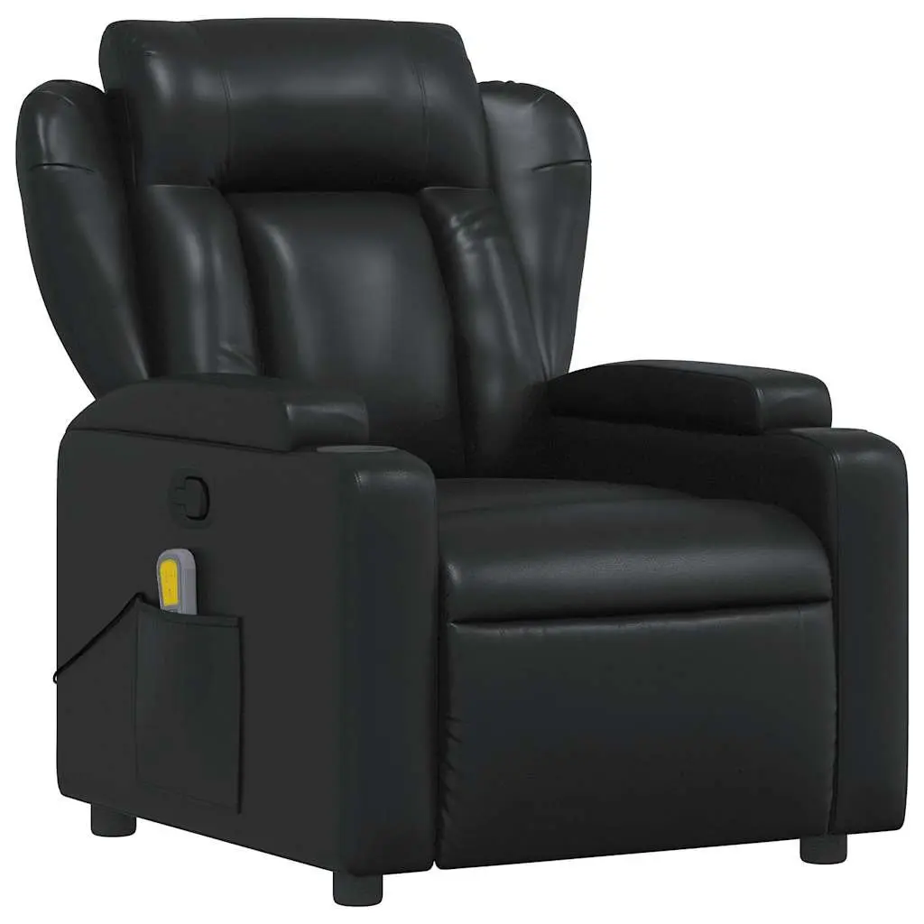 Black Faux Leather Massage Recliner Chair with Vibration